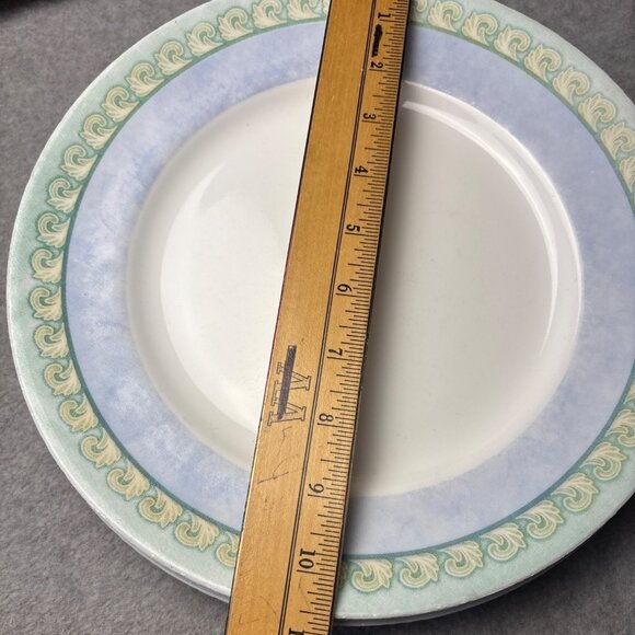 Corning Corelle "Palazzo" 10 3/4" Dinner Plate Blue/Green Rim Microwaveable - Picture 10 of 10